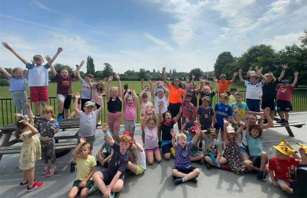 Group of children attending outdoor activity day