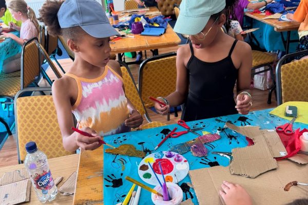 Children taking part in arts and crafts activity